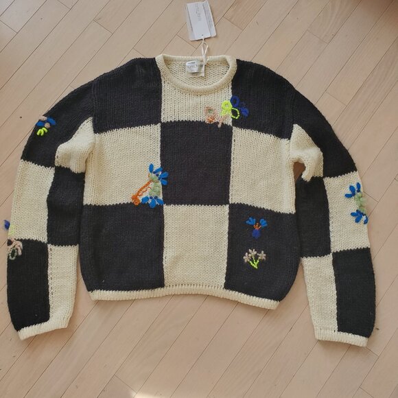 Forte Forte ! Stockist | Le Grand Damier Embroidered Sweater( II/ M) - Picture 5 of 12